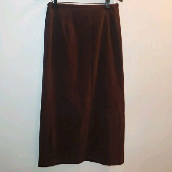 Norton Studio Dresses & Skirts - Norton Studio Skirt Size 12 Maxi Long Stretch Burgundy Microfiber